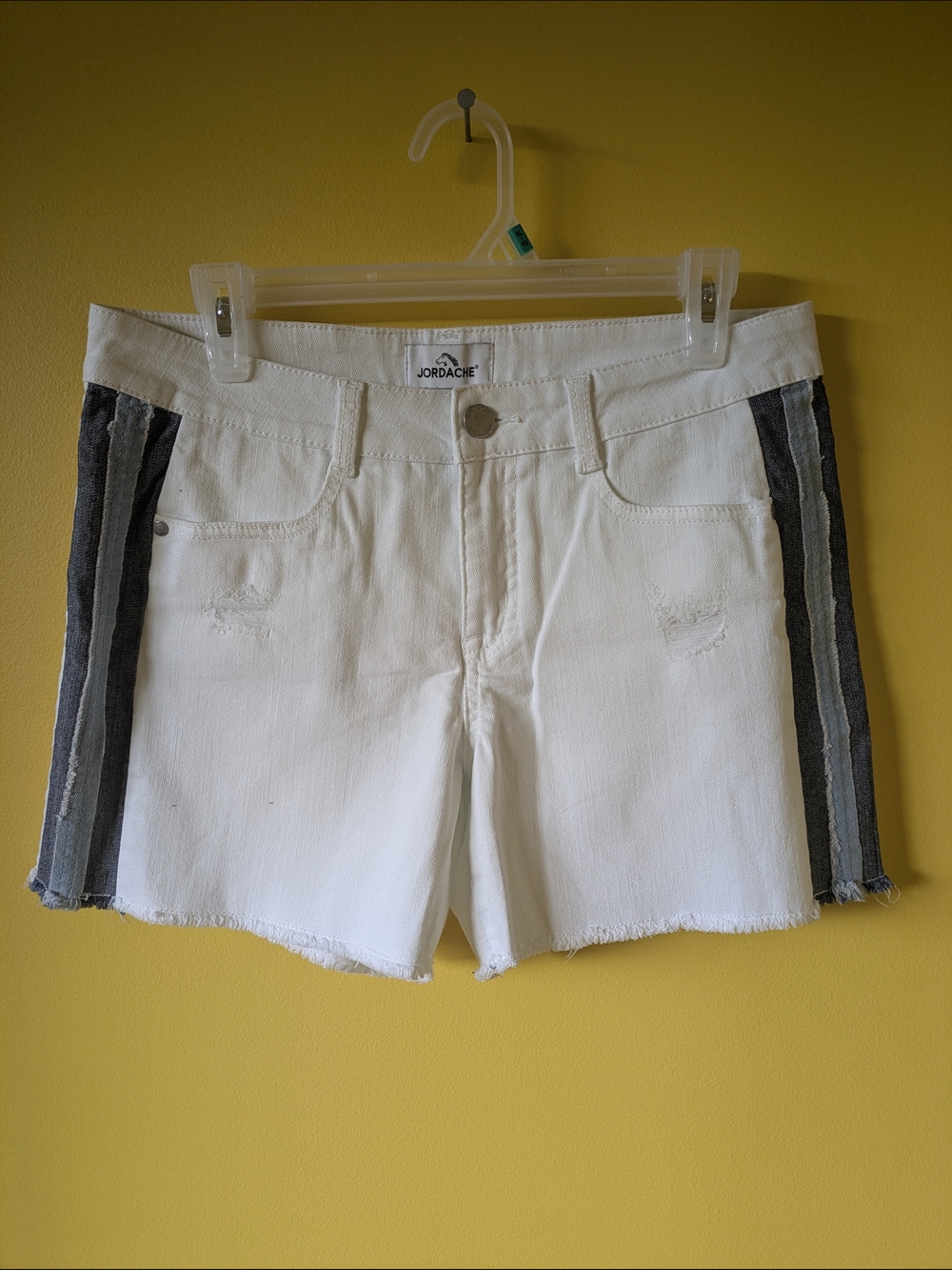 Shorts Jordache Women's White Denim Shorts with Gray Side Stripes